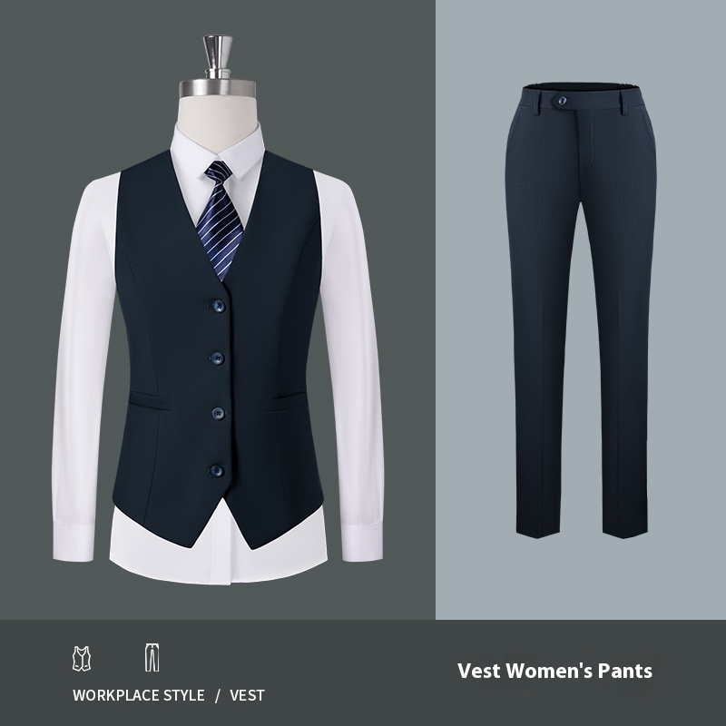 Navy Blue For Women Vest Pants