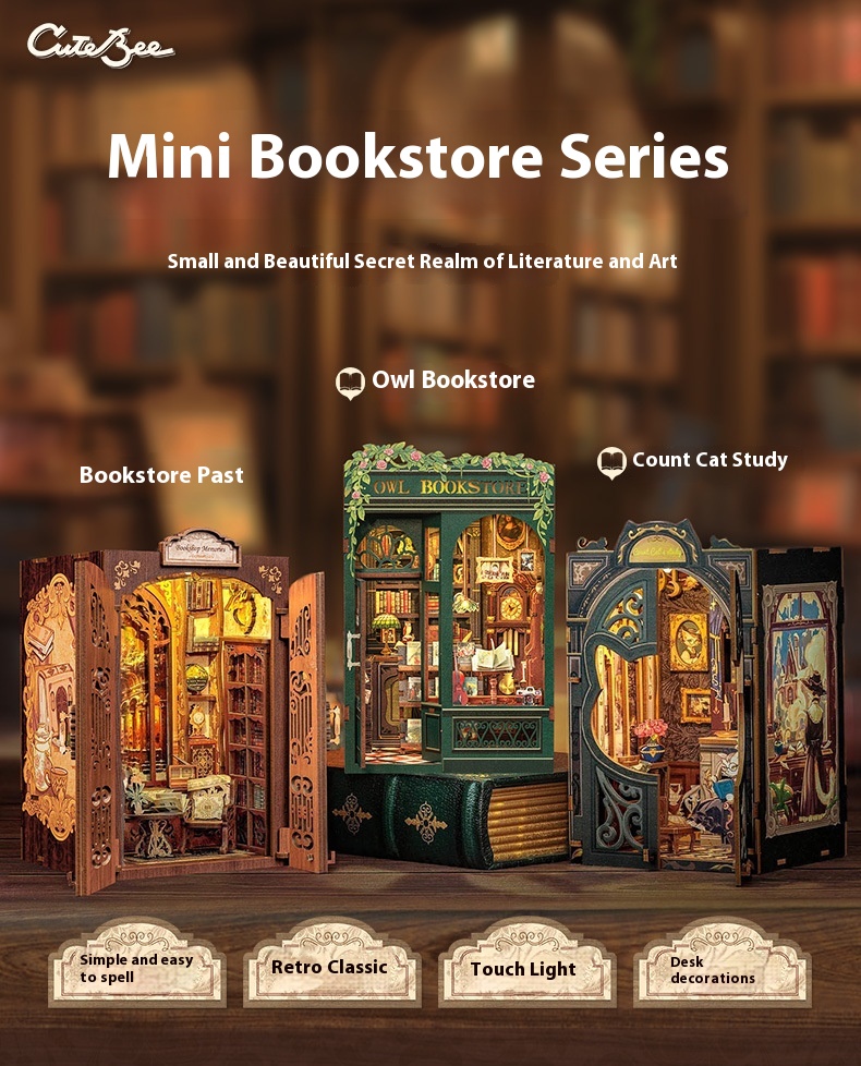 Title 1, Small Frame Book Stand Assembled Model Miniatur...