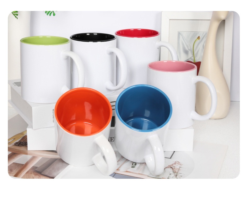 Title 1, Round Handle Blank Inner Color Coated Cup Mug 11oz