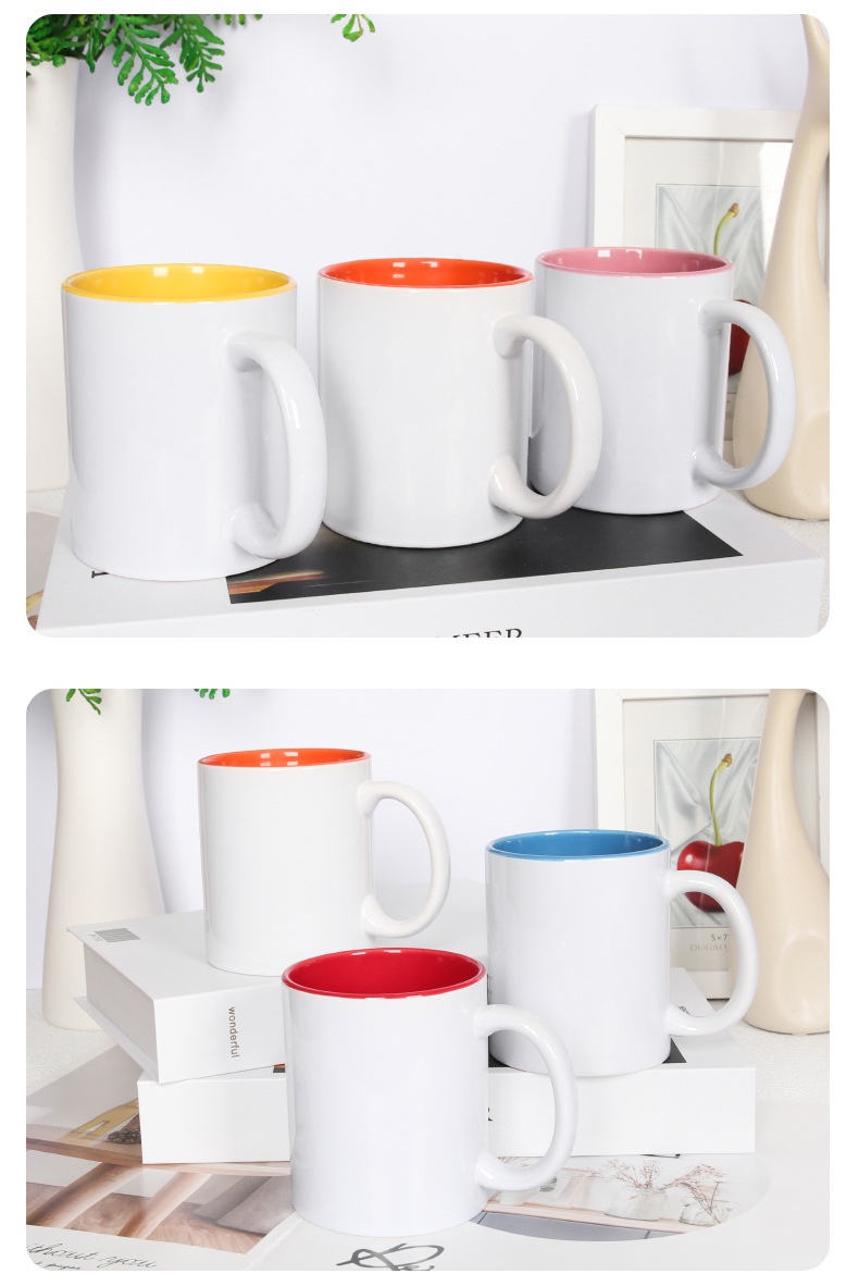 Title 5, Round Handle Blank Inner Color Coated Cup Mug 11oz