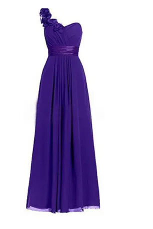 Women's Multi Colored Slanted Neck Sleeveless Strapless Long Dress Purple - Shop at LoveMi