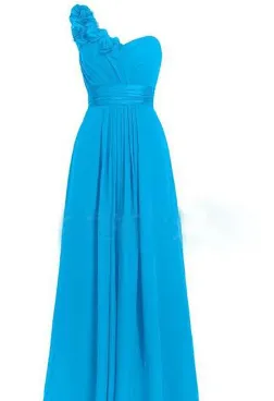 Women's Multi Colored Slanted Neck Sleeveless Strapless Long Dress Blue - Shop at LoveMi