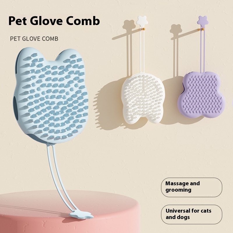 Title 2, Pet Silicone Cat Petting Gloves Bath Brush