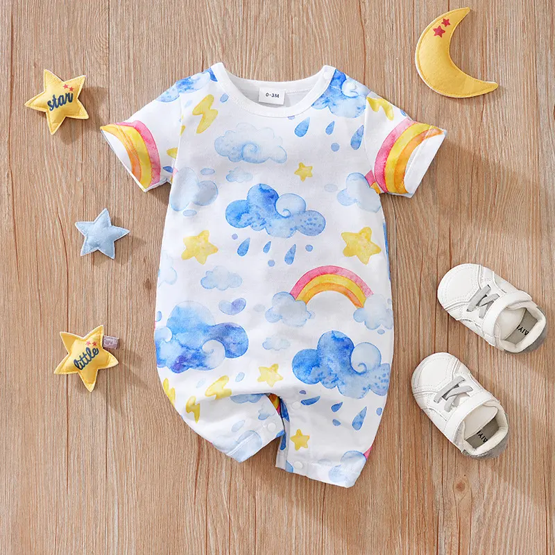 Baby Girl Summer Clothes Short-sleeve Jumpsuit