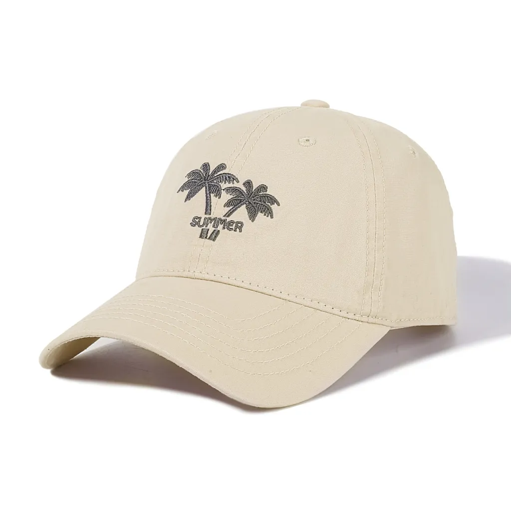 Versatile Soft Top Embroidered Baseball Cap - Khaki