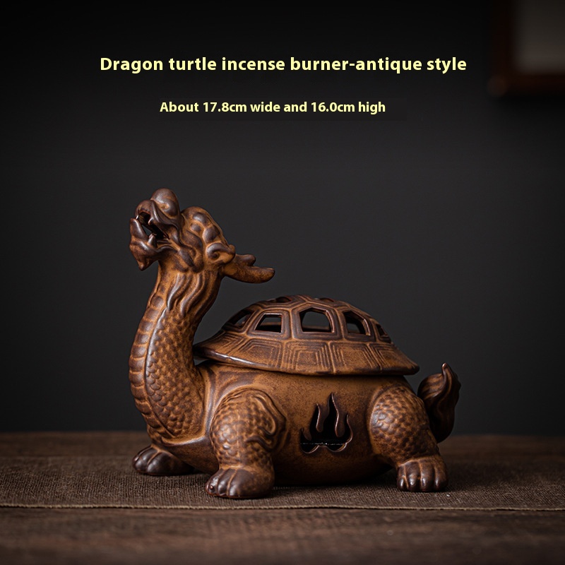 Title 1, Dragon Turtle Incense Burner Large Ceramic Ince...