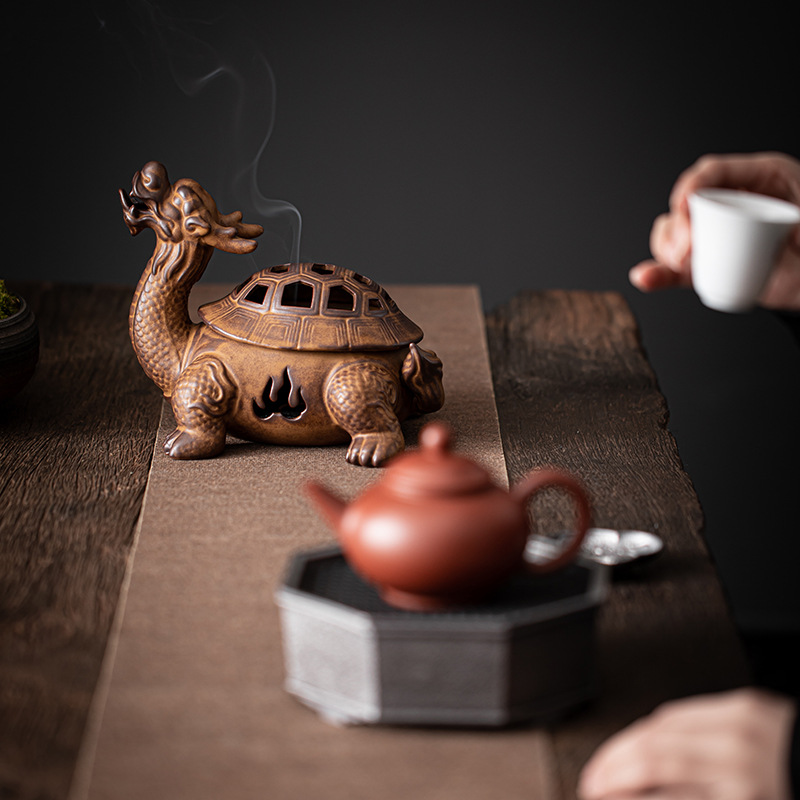 Title 4, Dragon Turtle Incense Burner Large Ceramic Ince...