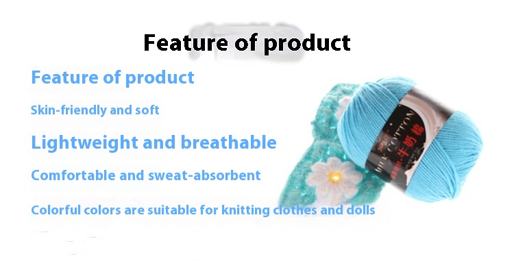 Title 3, 3-Strand Milk Cotton Wool DIY Doll Sweater Scar...