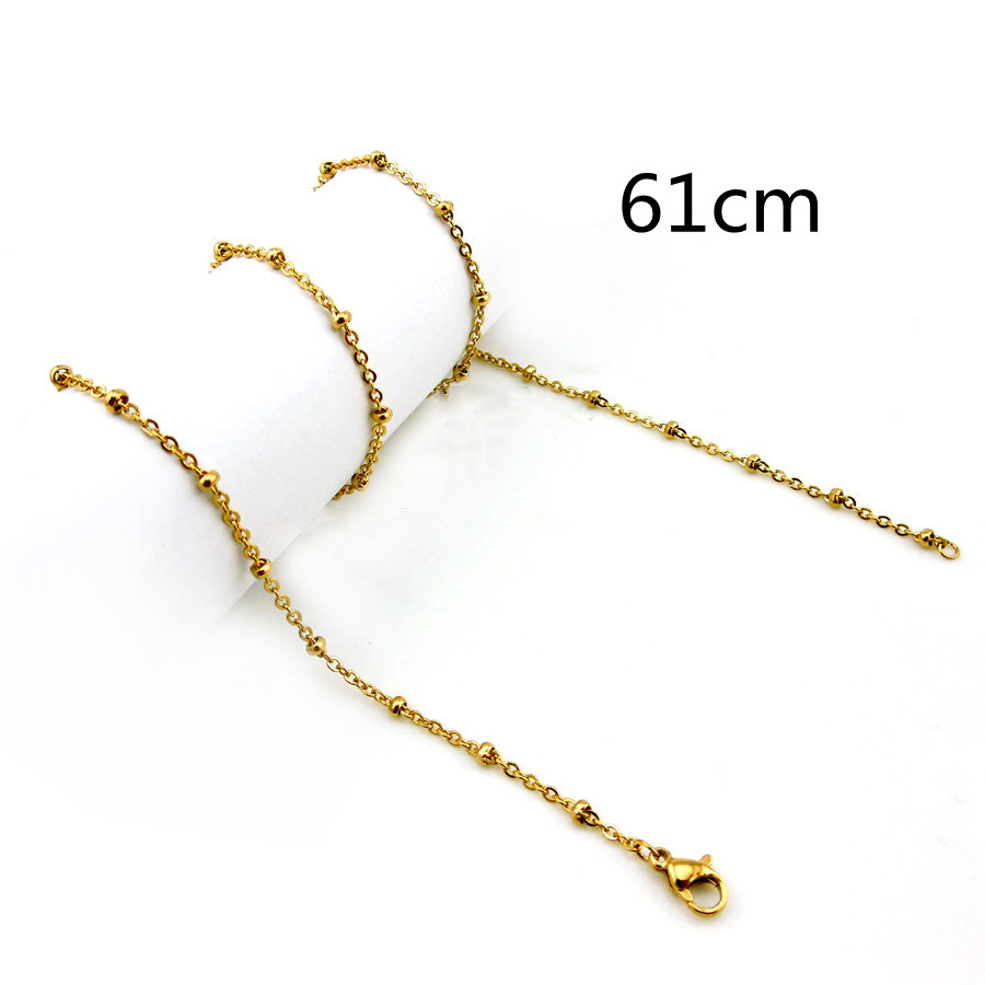 Clip Bead Necklace Gold 61cm