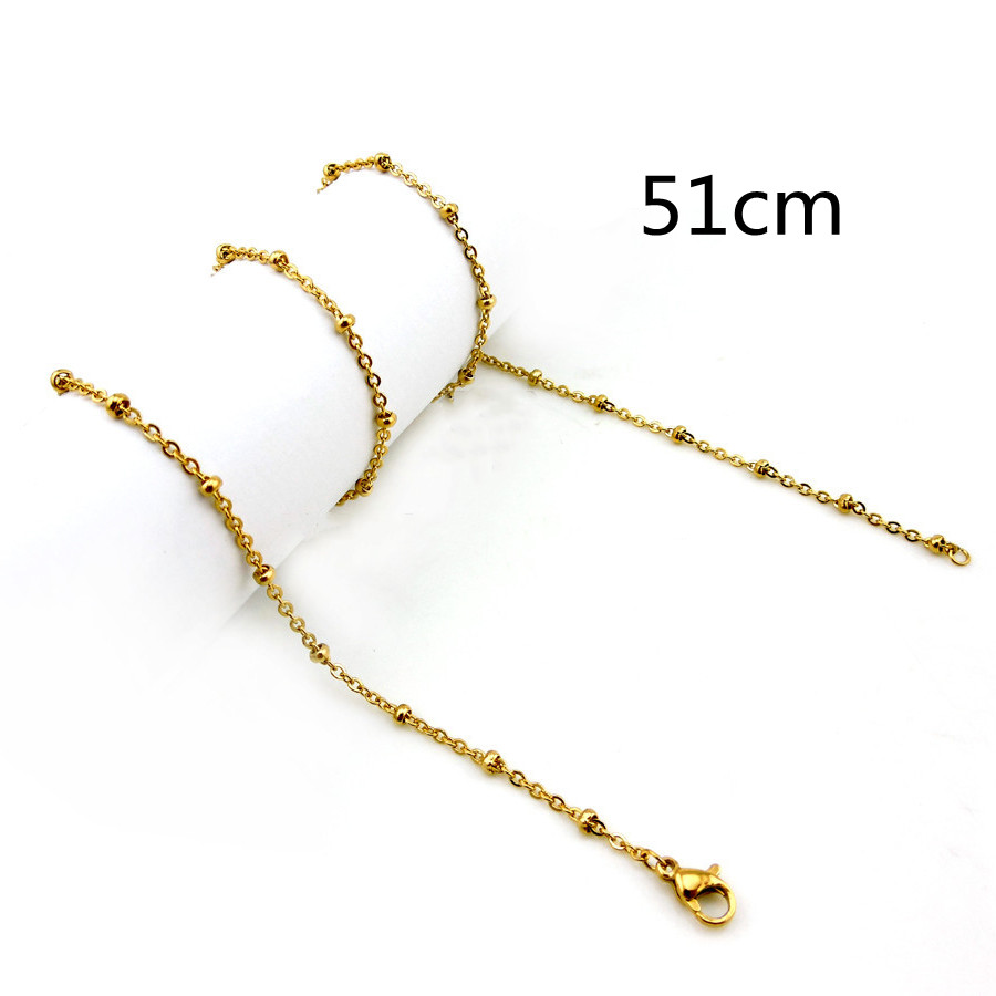 Clip Bead Necklace Gold 51cm