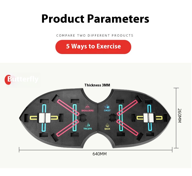 Title 5, Butterfly Push-up Board Bracket Men And Women F...