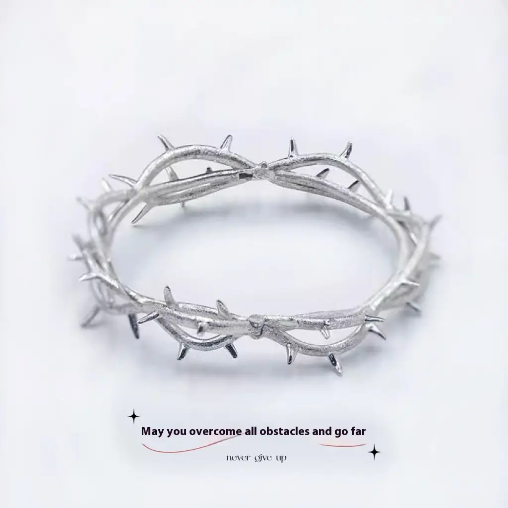 S925 Sterling Silver Bracelet With Thorns And Thorns Personality Retro