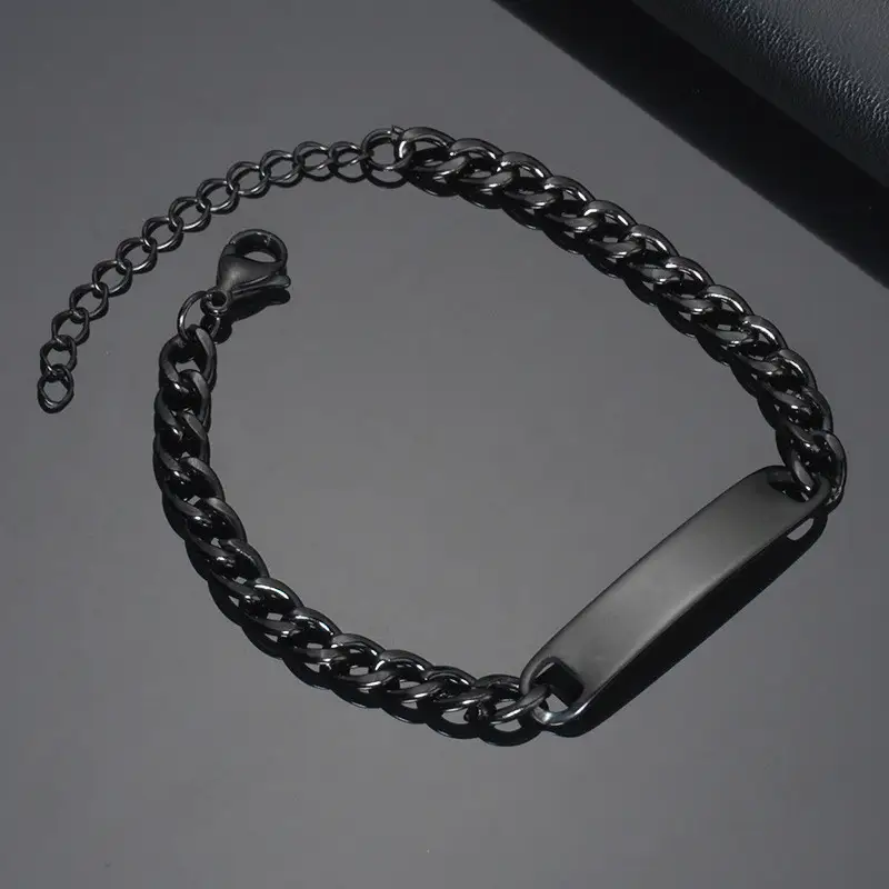 Custom Laser Engraved Bracelets Personalized Bracelet Engravable Stainless Steel Jewelry Gifts