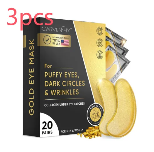 Eye Bag Removal Wrinkle Lifting And Tightening 24K Gold Eye Mask Patch 3Pcs Eye Mask 20Pairs - Shop at LoveMi
