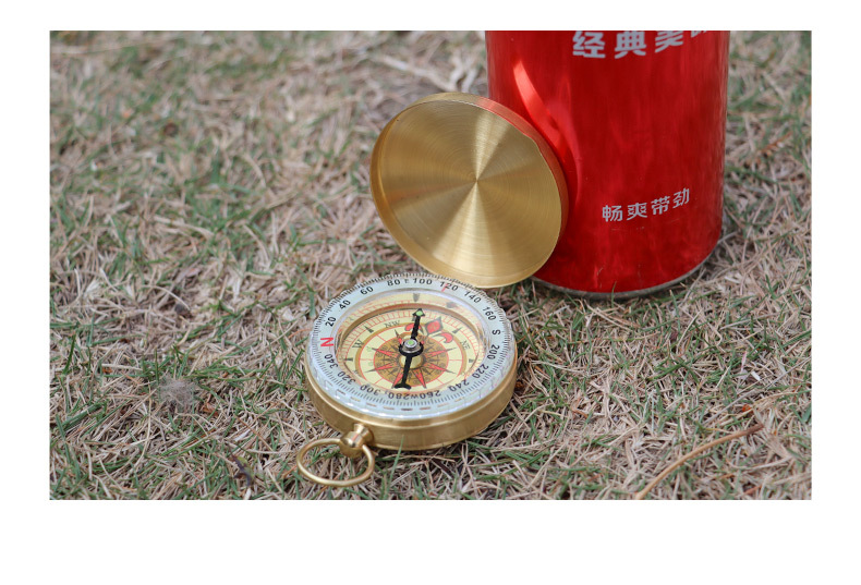 Title 3, Brass Compass G50 Pocket Watch Vintage Flip Com...