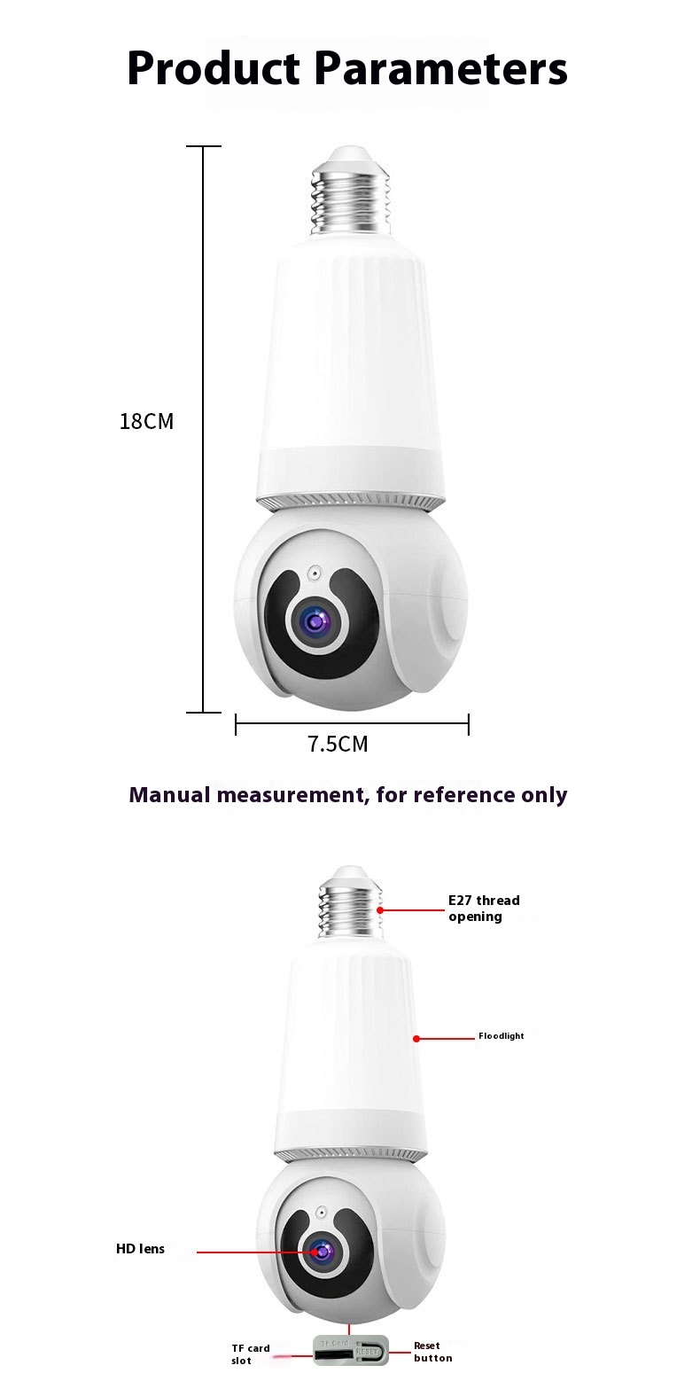 Title 11, Drahtlose WLAN V380 Glühlampen Kamera mit Nacht...