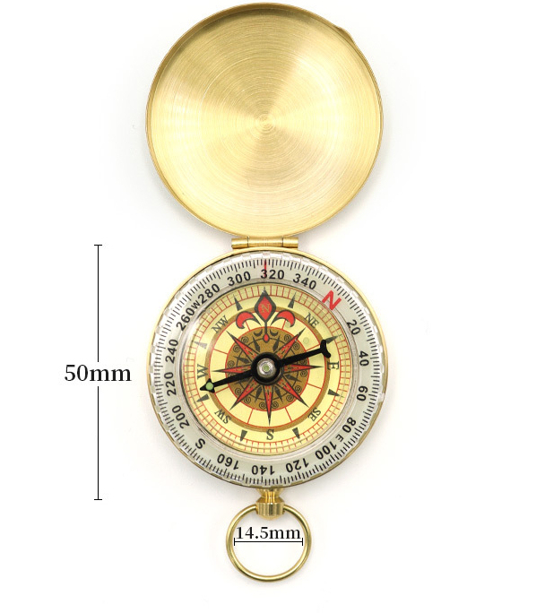 Title 1, Brass Compass G50 Pocket Watch Vintage Flip Com...