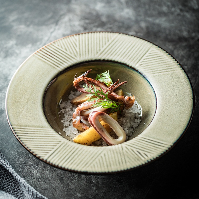 Title 3, Table-mounted Thick Soup Deep Plates Straw Hat ...