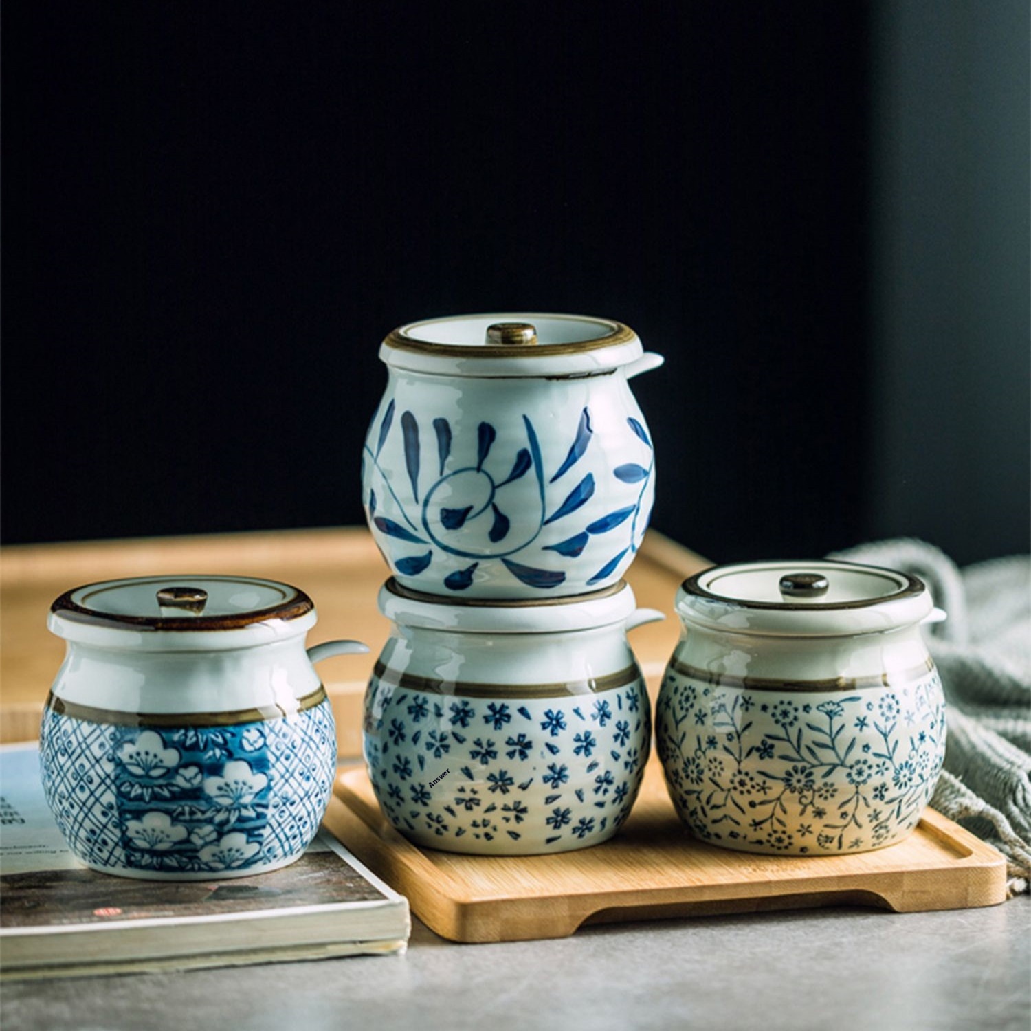 Dining Restaurant Ceramic Seasoning Jar Single Salt Jar