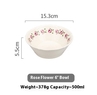 6 Rose Motif Bowl