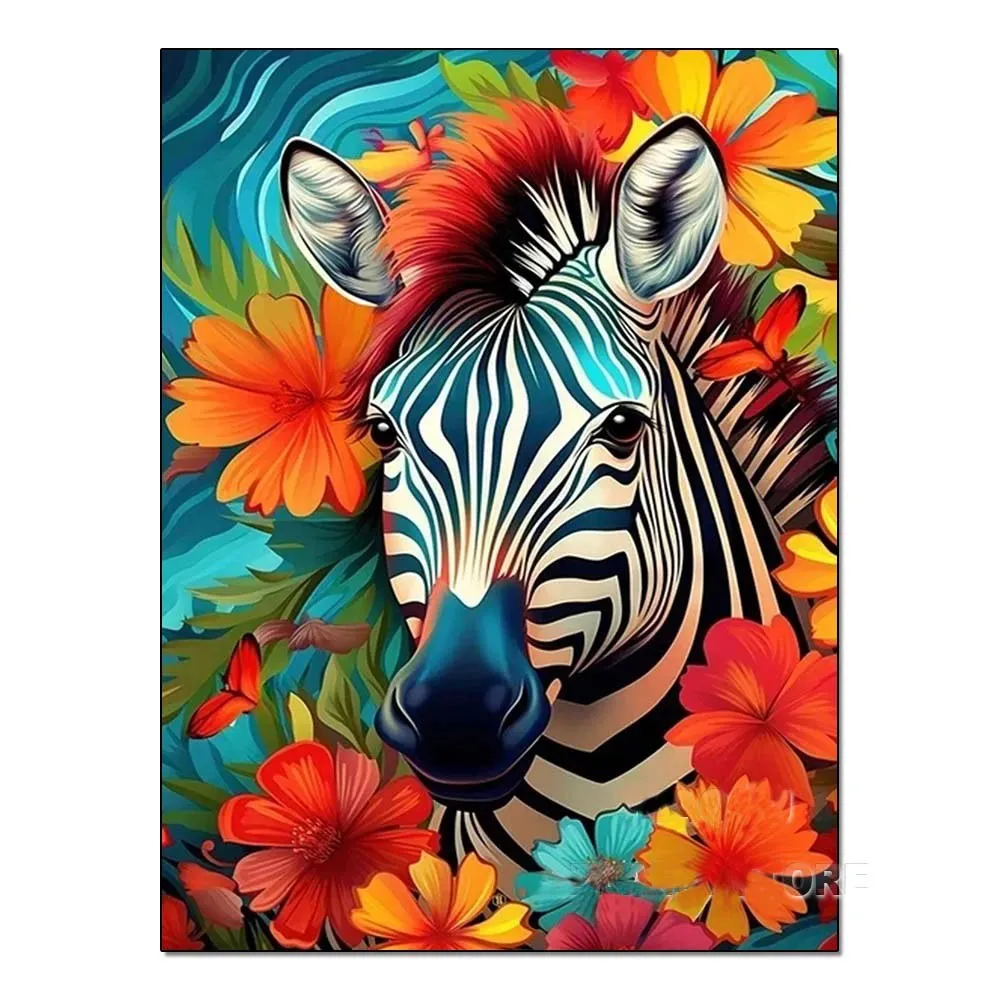 DIY Handmade Diamond Painting With Colorful Animals And Full Diamonds - Rt1347