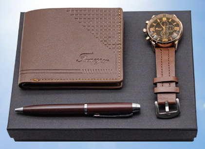 Creative Holiday Gift Wallet Pen Watch Set - Image 3