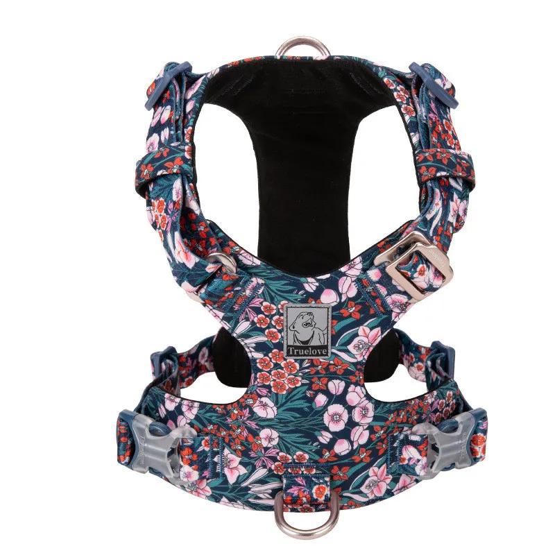 Fashion Personality Pet Chest Pull-resistant Strap - Floral Green