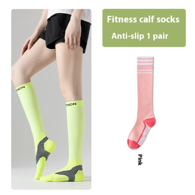Professional Sports Pressure Calf Socks Strong Skinny Legs Slimming Pink - Shop at LoveMi