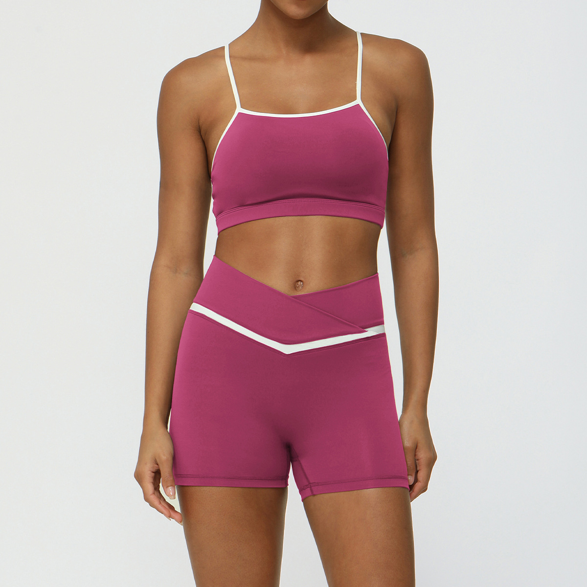 Bright Rose Red Shorts Suit