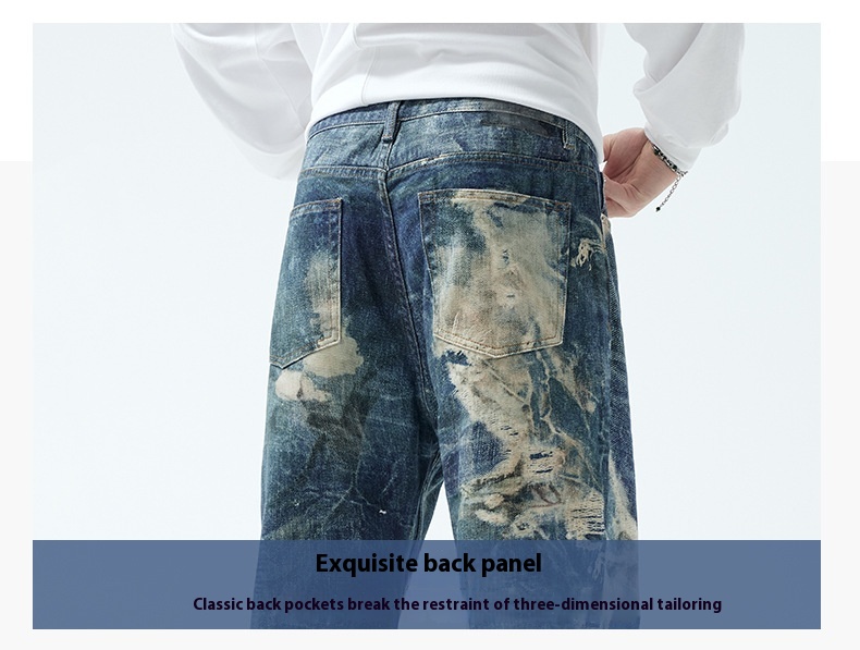 Title 9, Fake Ripped Jeans Heren Mode Rechte Broeken Sti...