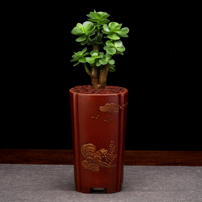 Title 3, Desktop Square Antique Bonsai Basin Modeling Cl...