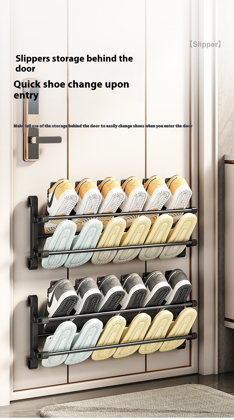 Title 1, Shoe Rack Behind Doors Punch-free Wall-mounted ...