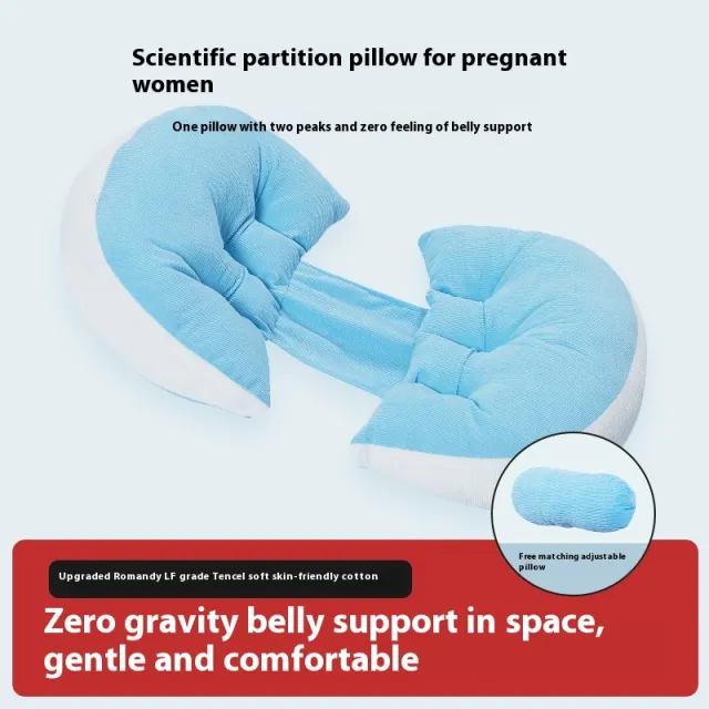 Maternity Waist Protection Sleeping Pillow Belly Support U shaped Pad Pillow Roman Blue - Shop at LoveMi