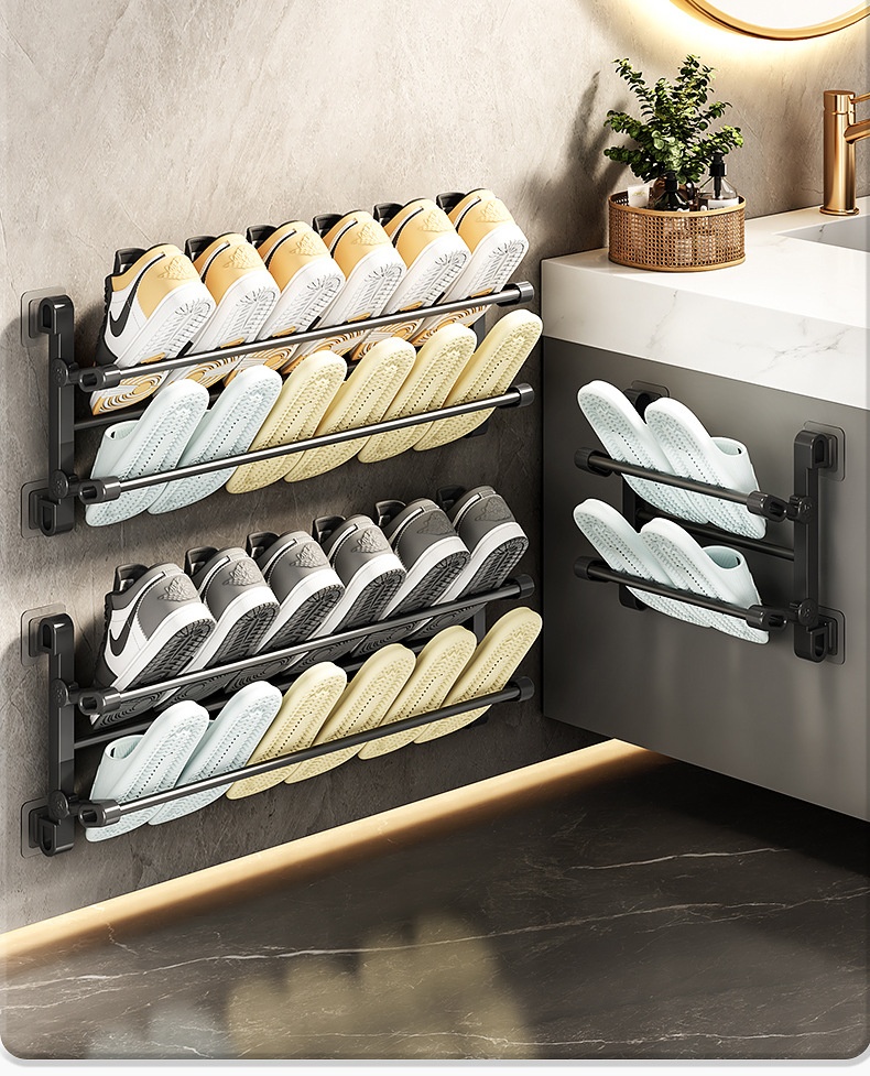 Title 7, Shoe Rack Behind Doors Punch-free Wall-mounted ...