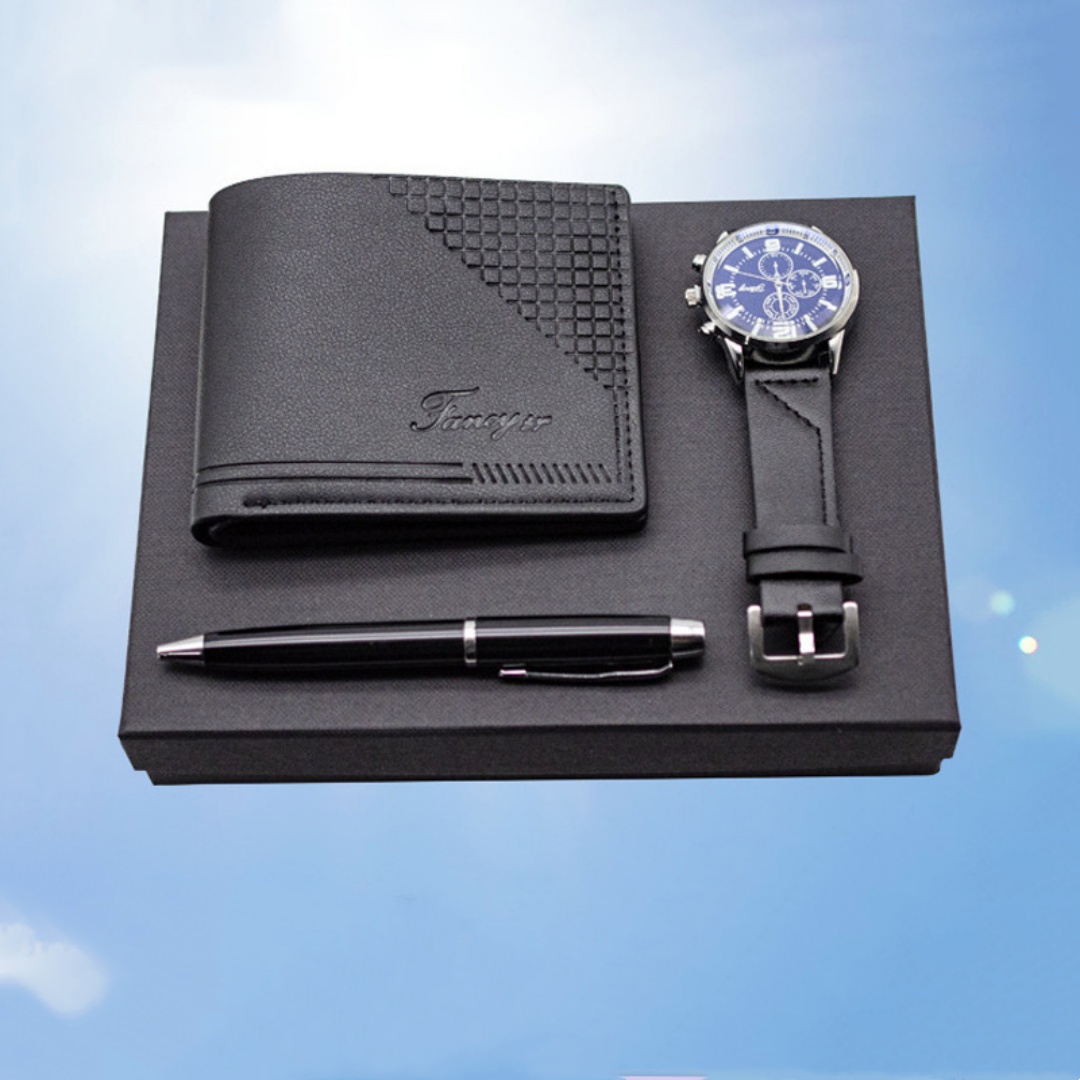 Creative Holiday Gift Wallet Pen Watch Set - Image 2
