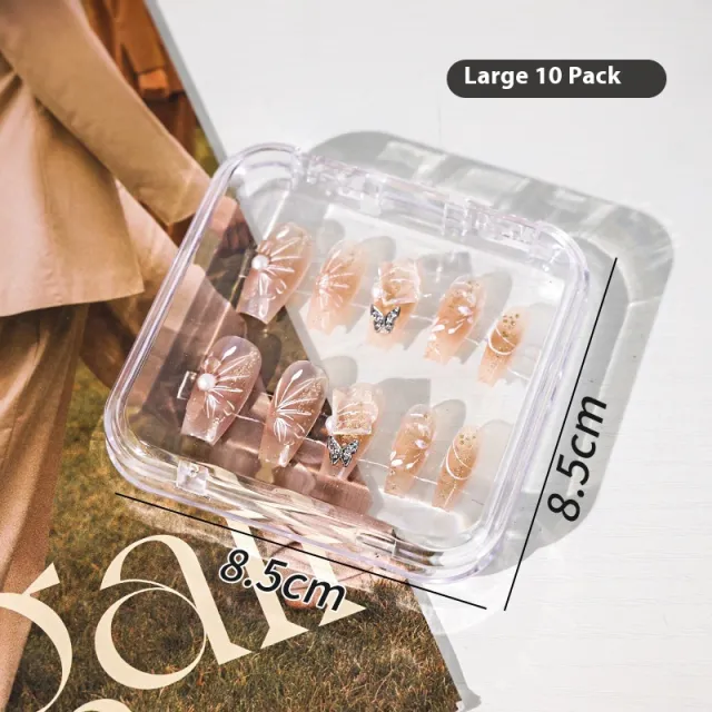 Transparent Manicure Small Wear Nail Box Handmade Nail Storage Box 8.5X8.5Cm10 Pack - Shop at LoveMi