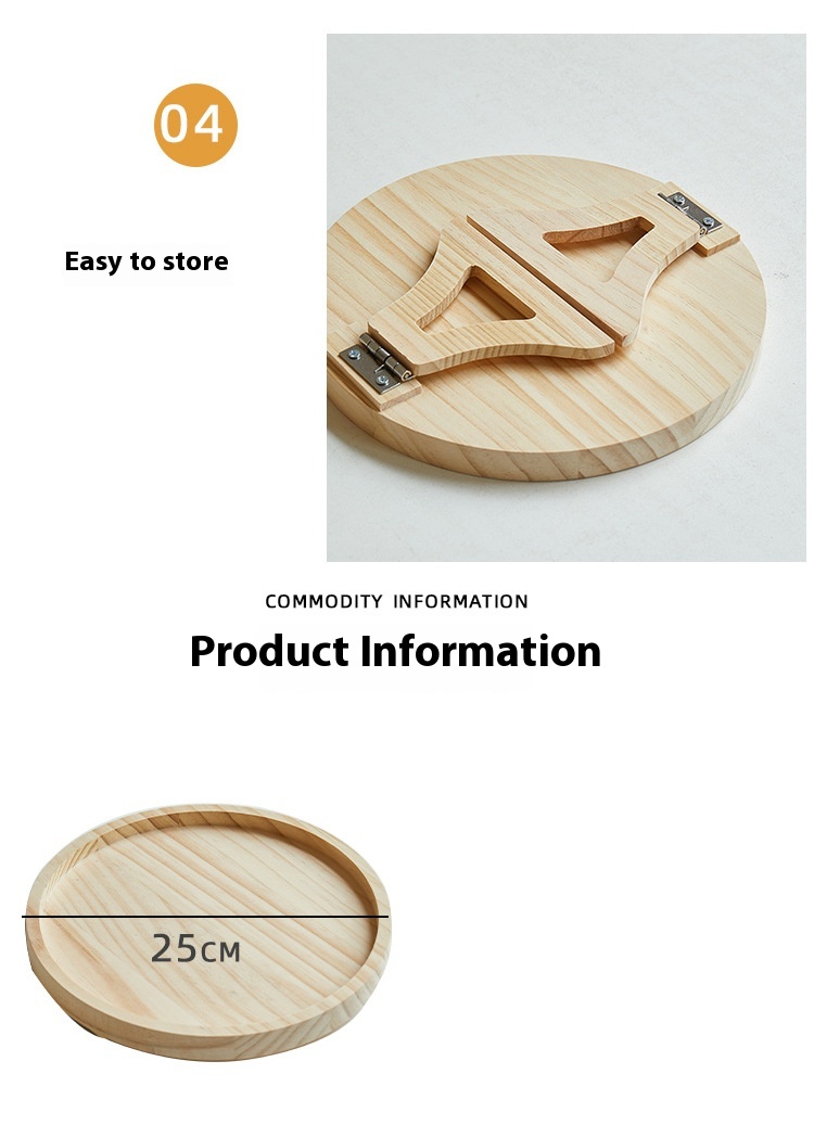 Title 1, Solid Wood Folding Portable Fruit Tray With Stand