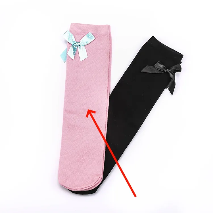 Girls' Pure Cotton Mid Tube Bow Princess Socks - Pink