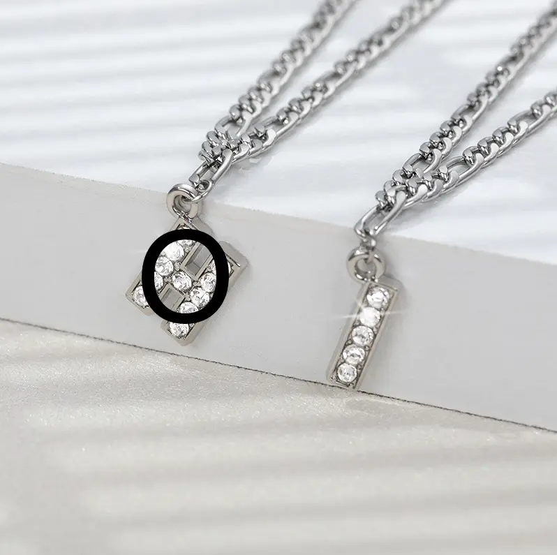 English Alphabet Stainless Steel Zircon All-match Anklet