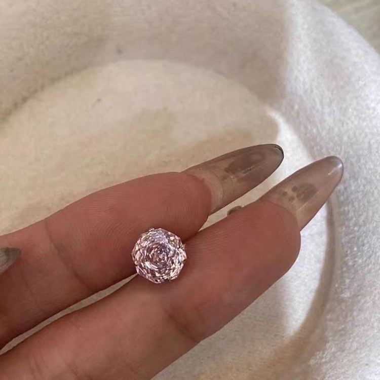 Rose Cut Blue Zircon Stud Earrings Niche