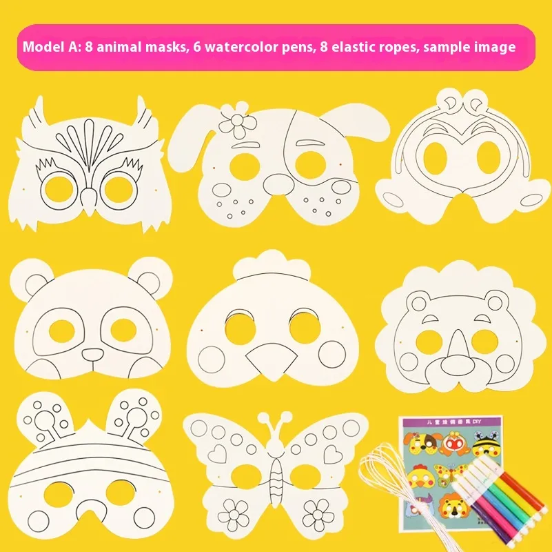 Blank Paper Card Mask Hand Drawn - Cartoon Mask Type A