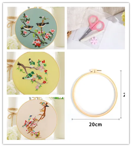 Flower And Bird Diy Hand Embroidery Material Bag - Set1