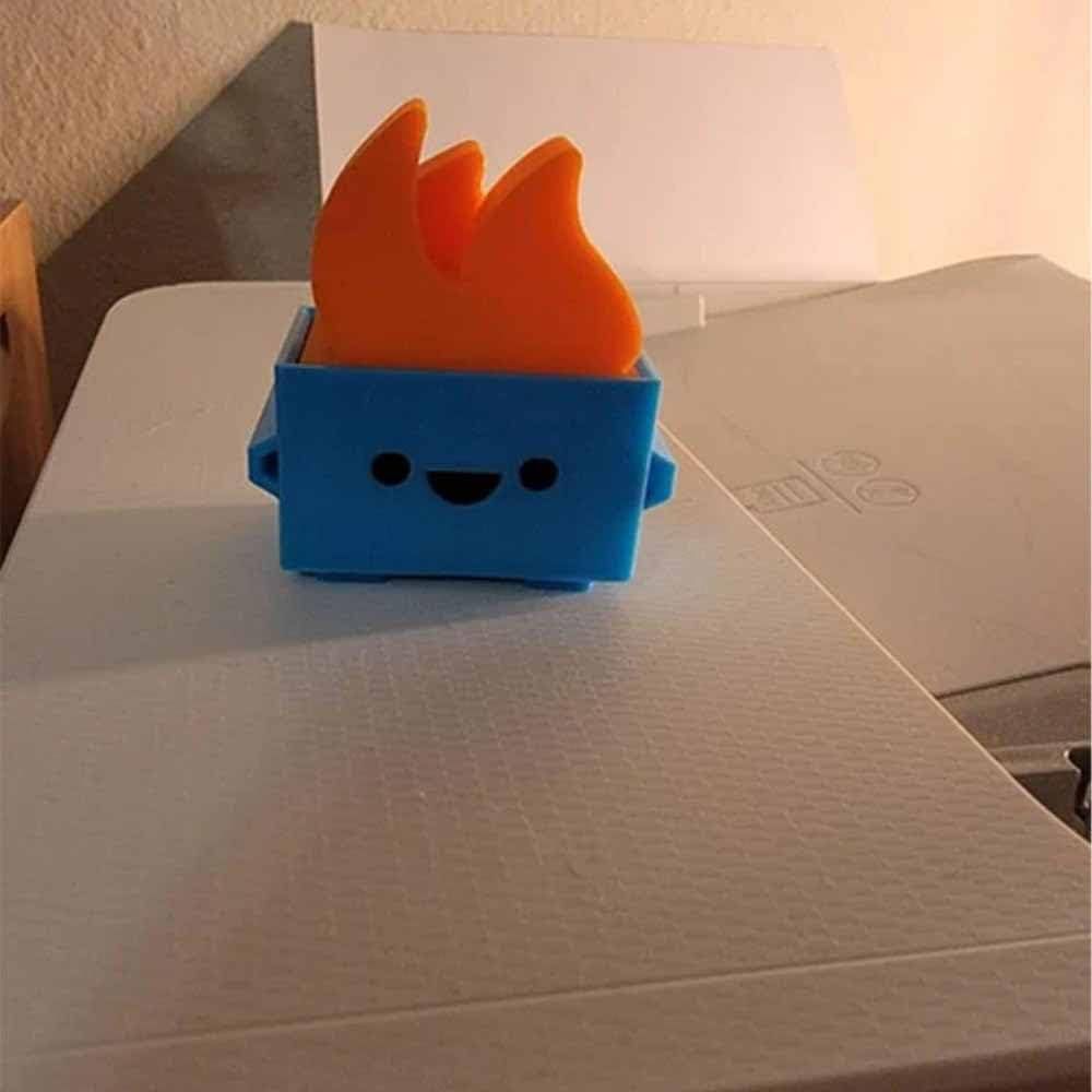 Title 3, 3D Printing Small Fireman Fire Dustbin