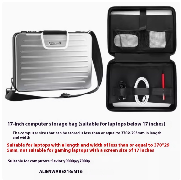 Silver 17 inch computer bag