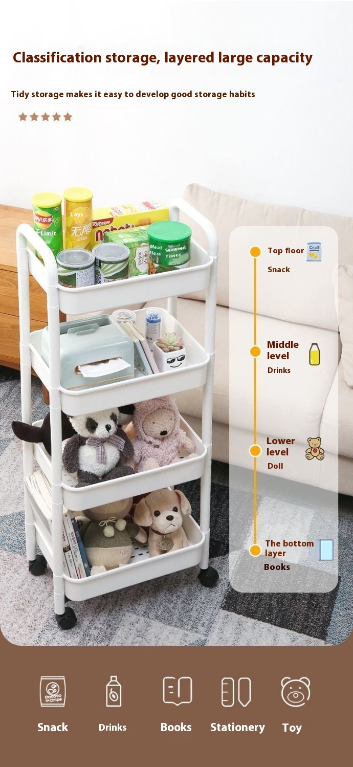 Title 8, Toilet Storage Movable Multi-layer Storage Rack