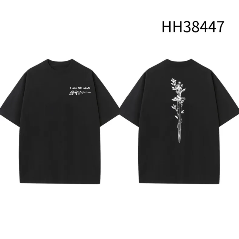 Printed Pattern Casual Summer Men And Women Short Sleeve - Hh38447 Black