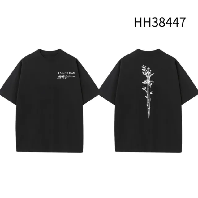 Printed Pattern Casual Summer Men And Women Short Sleeve Hh38447 Black - Shop at LoveMi