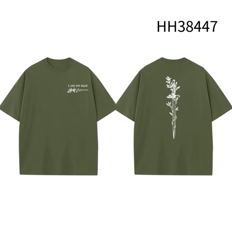 Printed Pattern Casual Summer Men And Women Short Sleeve - Hh38447 Army Green