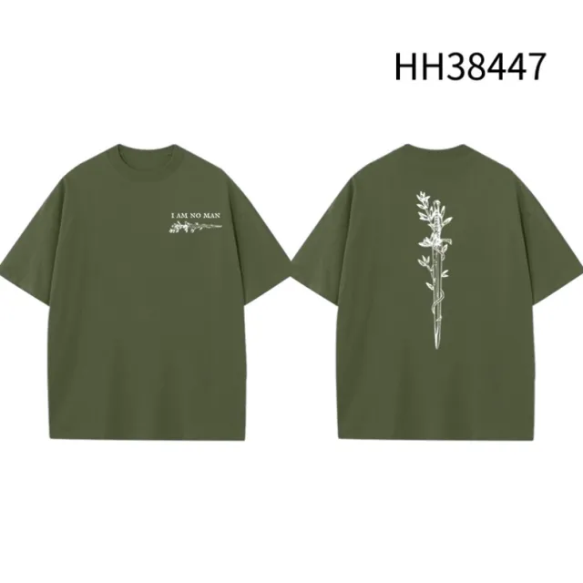 Printed Pattern Casual Summer Men And Women Short Sleeve Hh38447 Army Green - Shop at LoveMi