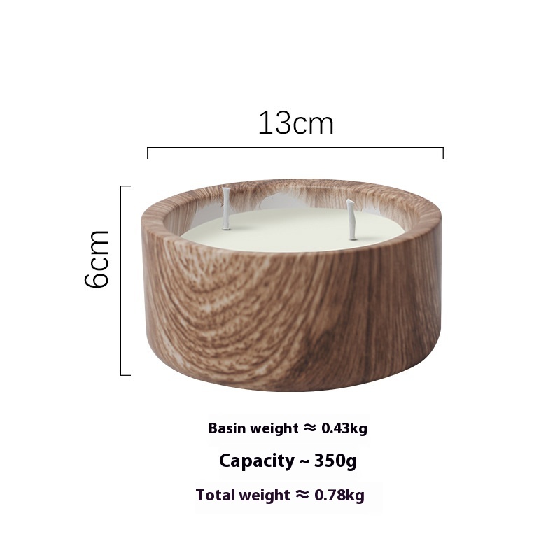 Deep Wood Grain Candle Cup